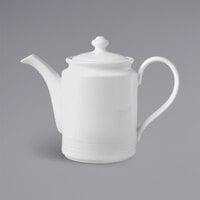 RAK Porcelain Rondo 23.7 oz. Ivory Embossed Porcelain Coffee Pot and Lid - 4/Case
