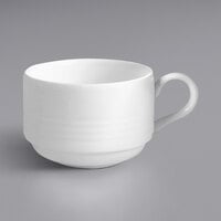RAK Porcelain Rondo 7.8 oz. Ivory Embossed Porcelain Stackable Cup - 12/Case