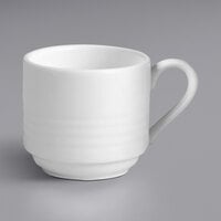 RAK Porcelain Rondo 3.1 oz. Ivory Embossed Porcelain Stackable Cup - 12/Case
