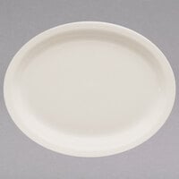 Homer Laughlin by Steelite International HL25900 9 3/4" Ivory (American White) Narrow Rim Oval China Platter - 24/Case
