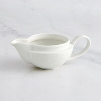 RAK Porcelain Leon 11.9 oz. Ivory Embossed Porcelain Gravy Boat - 4/Case