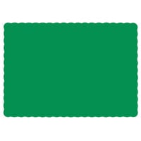 Hoffmaster 310526 10 inch x 14 inch Jade Green Colored Paper Placemat with Scalloped Edge - 1000/Case