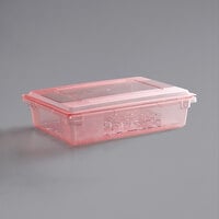 Carlisle StorPlus 26" x 18" x 6" Red Food Storage Box with Lid and Drain Tray