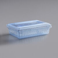 Carlisle StorPlus 26 inch x 18 inch x 6 inch Blue Food Storage Box with Lid and Colander
