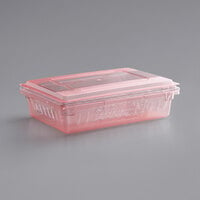 Carlisle StorPlus 26 inch x 18 inch x 6 inch Red Food Storage Box with Lid and Colander