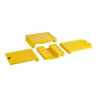Lavex Yellow Lock Box with Key for Premium 3-Shelf Janitor Cart