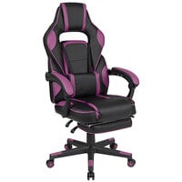 Flash Furniture CH-00288-PR-GG High-Back Fully Reclining Purple LeatherSoft Swivel Office Chair / Video Game Chair with Slide-Out Footrest