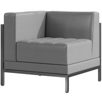 Flash Furniture ZB-IMAG-LEFT-CORNER-GY-GG Hercules Gray LeatherSoft Left Corner Chair with Encasing Frame