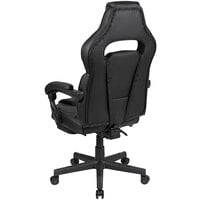 Flash Furniture CH-00288-BK-BK-GG High-Back Fully Reclining Black LeatherSoft Swivel Office Chair / Video Game Chair with Slide-Out Footrest