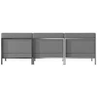 Flash Furniture ZB-IMAG-MIDCH-3-GY-GG Hercules Gray LeatherSoft 3-Piece Lounge Bench