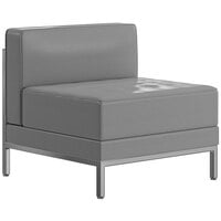Flash Furniture ZB-IMAG-MIDDLE-GY-GG Hercules Gray LeatherSoft Middle Chair with Encasing Frame