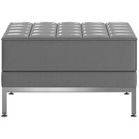 Flash Furniture ZB-IMAG-OTTOMAN-GY-GG Hercules Gray LeatherSoft Ottoman with Encasing Frame