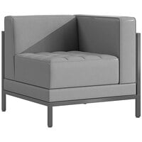 Flash Furniture ZB-IMAG-RIGHT-CORNER-GY-GG Hercules Gray LeatherSoft Right Corner Chair with Encasing Frame