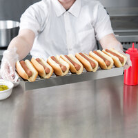 Avantco 19” x 4 1/4” x 2 1/4” Stainless Steel 7 Compartment Hot Dog Preparation Tray