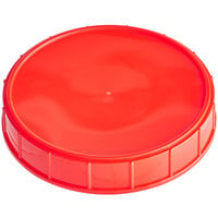120 mm Unlined Red Plastic Canister Lid - 256/Case