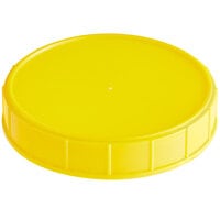 120 mm Unlined Yellow Plastic Canister Lid - 256/Case