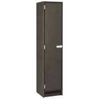 I.D. Systems 16 inch x 18 inch x 72 inch Dark Elm Single Door Storage Locker with Two Shelves 79013 B16 020