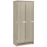 I.D. Systems 30 inch x 18 inch x 72 inch Natural Elm Double Door Storage Locker with Two Shelves 79015 B30 019
