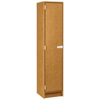 I.D. Systems 16 inch x 18 inch x 72 inch Light Oak Single Door Storage Locker with Two Shelves 79013 B16 024