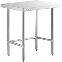 Regency 24" x 30" 16-Gauge 304 Stainless Steel Commercial Open Base Work Table