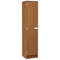 I.D. Systems 16 inch x 18 inch x 72 inch Medium Cherry Single Door Storage Locker with Two Shelves 79013 B16 003