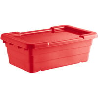 Choice 25 inch x 15 inch x 8 inch Red Meat Lug / Tote Box with Cover
