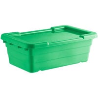 Choice 25 inch x 15 inch x 8 inch Green Meat Lug / Tote Box with Cover