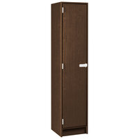 I.D. Systems 16 inch x 18 inch x 72 inch Dark Walnut Single Door Storage Locker with Two Shelves 79013 B16 022