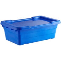 Choice 25" x 15" x 8" Blue Meat Lug / Tote Box with Cover