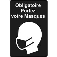 Tablecraft 6 inch x 9 inch French Please Wear a Face Mask Sign 10698