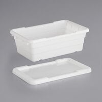 Choice 25 inch x 15 inch x 8 inch White Meat Lug / Tote Box with Cover