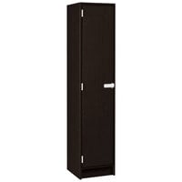 I.D. Systems 16 inch x 18 inch x 72 inch Midnight Maple Single Door Storage Locker with Two Shelves 79013 B16 023
