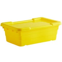 Choice 25" x 15" x 8" Yellow Meat Lug / Tote Box with Cover