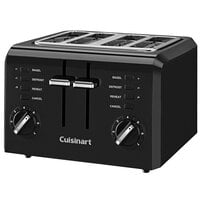 Conair Cuisinart CPT-142BKWH 4 Slice Black Compact Toaster - 120V, 1800W