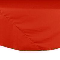 Intedge 132" Round Orange Seamed 65/35 Poly/Cotton Blend Hemmed Cloth Table Cover