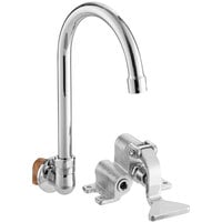 Regency Wall Mount Handsink Faucet with 6" Gooseneck Spout with Foot Pedal Valve