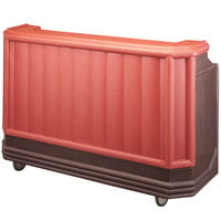 Cambro BAR730DX189 Mahogany Brown Deluxe Cambar 73 inch Portable Bar with 7 Bottle Speed Rail, Cold Plate, and Soda Gun