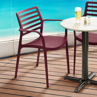 Lancaster Table & Seating Allegro Sangria Stackable Resin Arm Chair