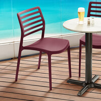 Lancaster Table & Seating Allegro Sangria Stackable Resin Side Chair