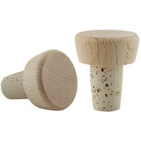 Franmara Cork Bottle Stopper with Beechwood Top 8080 - 10/Pack