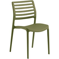 Lancaster Table & Seating Allegro Olive Green Stackable Resin Side Chair
