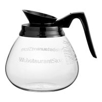 WebstaurantStore Logo 64 oz. Glass Coffee Decanter with Black Handle by Avantco Equipment
