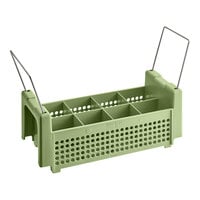 Vollrath 8 Compartment Half Size Green Flatware Rack with Handles 52641