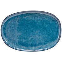 Front of the House Artefact 13 inch x 9 inch Indigo Oval Porcelain Plate - 4/Case