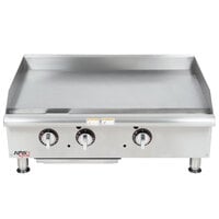 APW Wyott GGT-36S 36 inch Thermostatic Countertop Griddle - 60,000 BTU