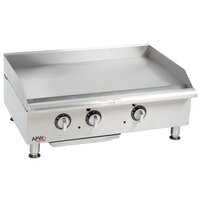 APW Wyott GGT-36S 36 inch Thermostatic Countertop Griddle - 60,000 BTU