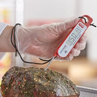 AvaTemp 3 inch Red Digital Folding Probe Thermometer with Magnet
