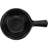 International Tableware Coal Bakeware 8.5 oz. Black Stoneware Soup Crock with Handle - 12/Case