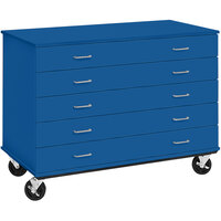 I.D. Systems 24 inch Deep Royal Blue Five Drawer Mobile Storage Cabinet 80393F36045