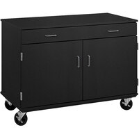 I.D. Systems 36 inch Tall Graphite Nebula Two Door Mobile Storage Cabinet with Drawer 80430F36057